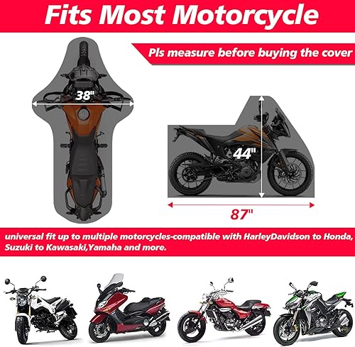 Miniatura 29 de XYZCTEM Funda de motocicleta de alta calidad de 18 capas impermeable para todo clima, resistente a la intemperie, protección solar UV, polvo