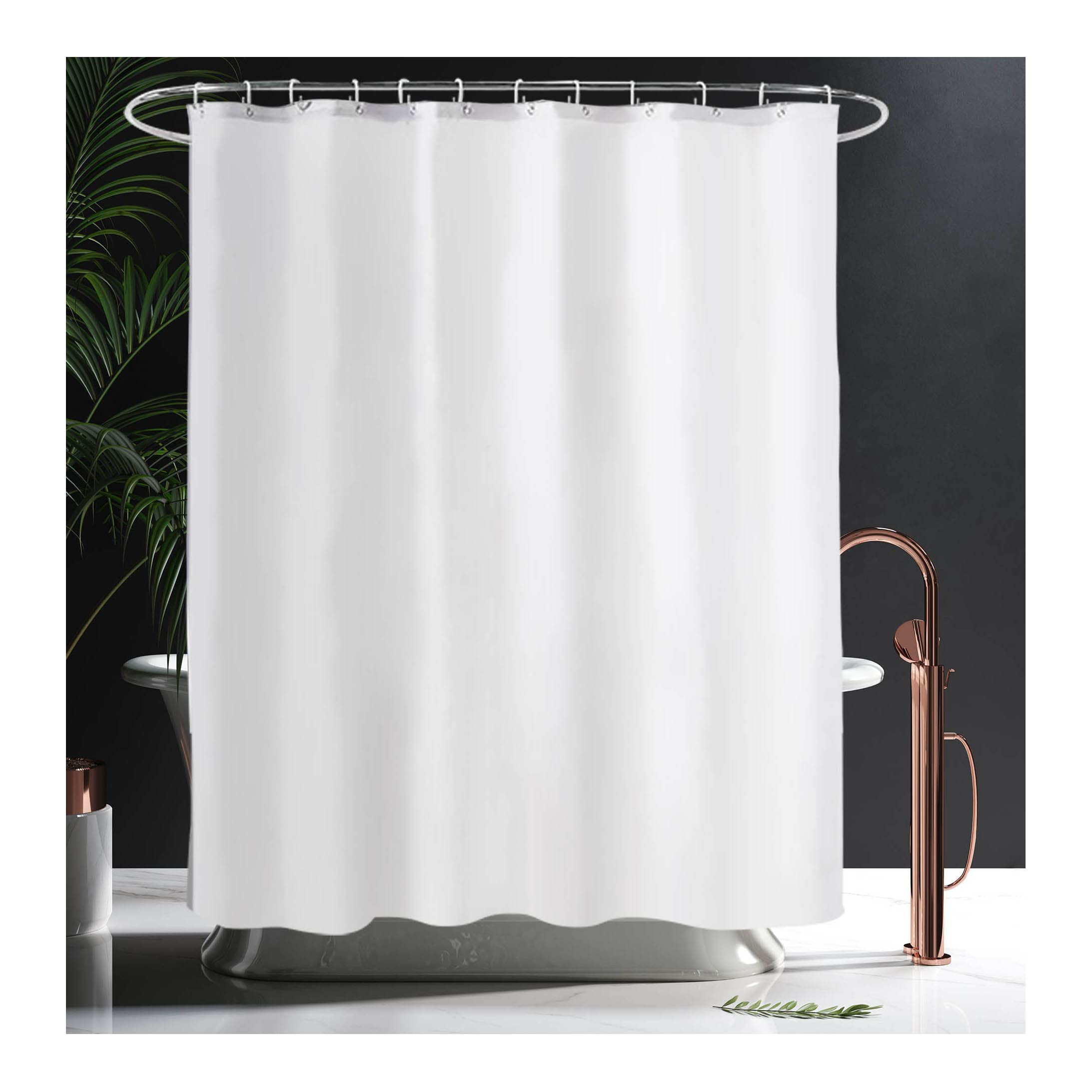 Tenda Doccia In Tessuto Bianco E Nero Con Luna E Mare – 140x183cm – Qualità Alberghiera, Lavabile, Con Ganci Inclusi