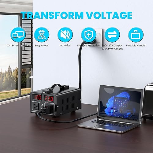 Miniatura 2 de Transformador convertidor de voltaje de 500 W (110 V a 220 V o 220 V a 110 V) convertidor elevador hacia arribaabajo 110120 voltios - 220240 voltios