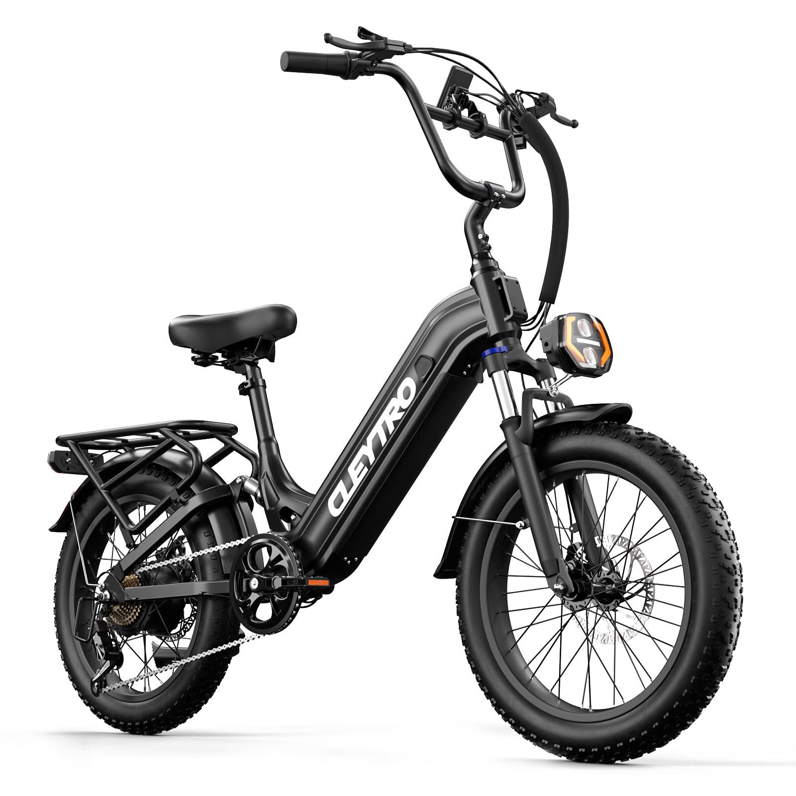 Bicicleta de montaña eléctrica para adultos Tifgalop, 20 pulgadas, batería extraíble, 48V 15.6Ah, suspensión total, 7 velocidades, unisex.