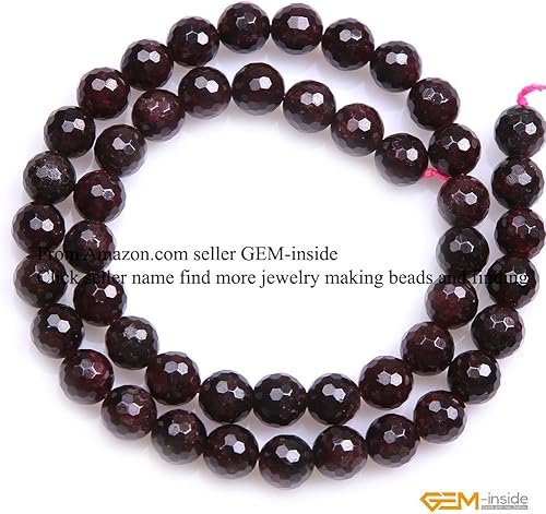 Miniatura 227 de GEM-Inside Red Orange Carnelian Gemstone Loose Beads Natural Energy Power Beads for Jewelry Making Round Faceted 8mm 15