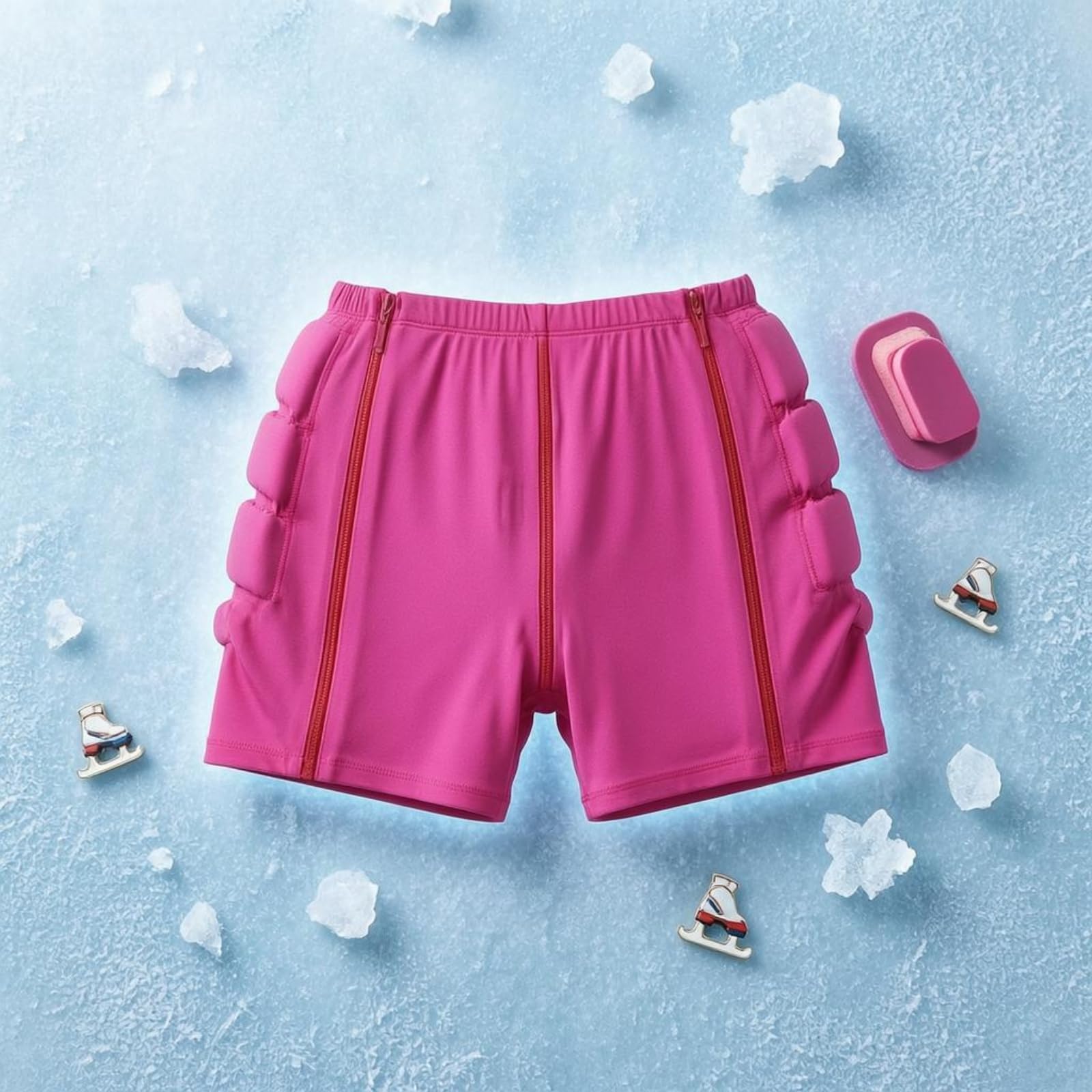 Shorts Protectores Patinaje Cremallera Frontal Shorts Acolchados Cadera Costuras Visibles Ropa Interior Protectora