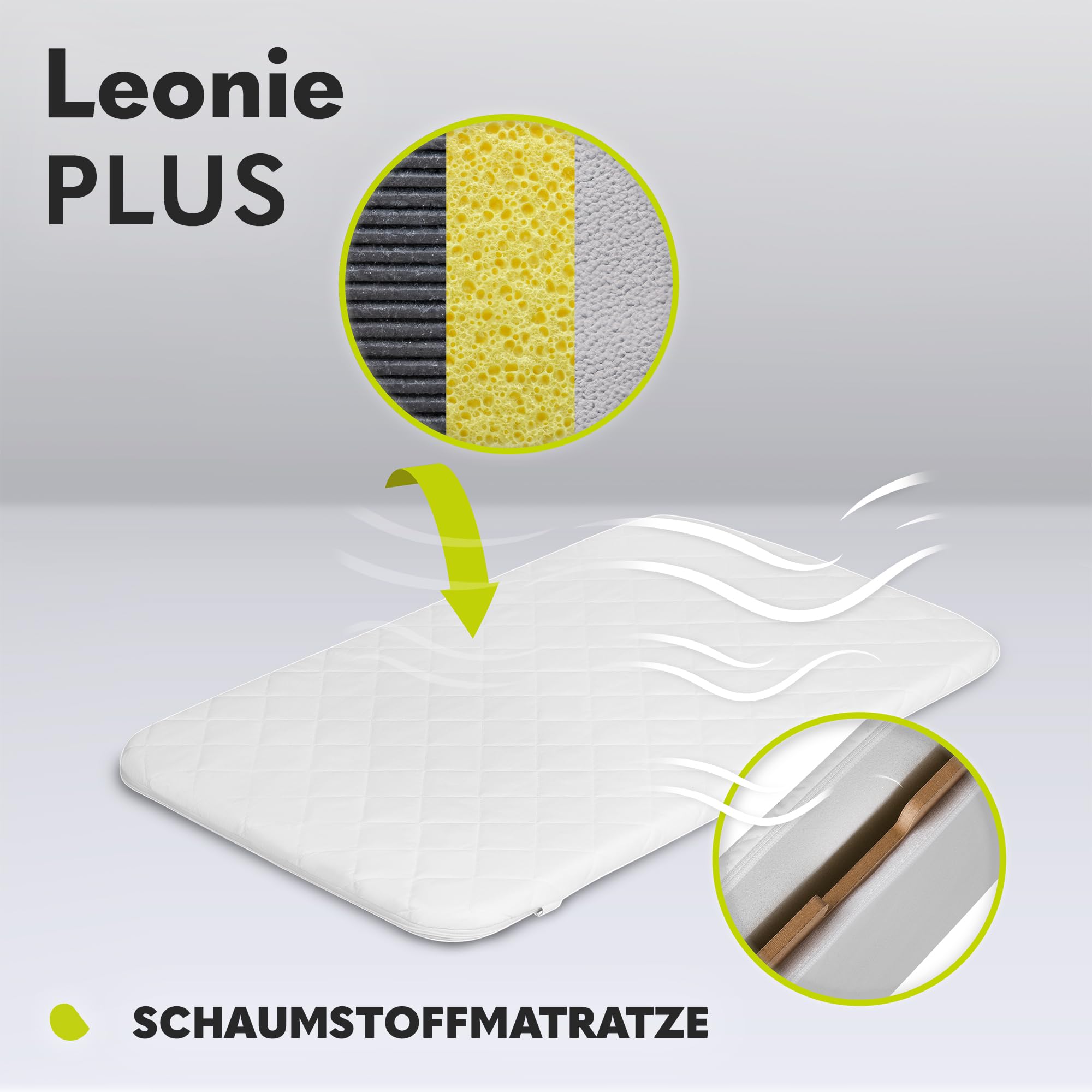 lionelo Leonie Plus 3 en 1 Cama de bebé Independiente hasta 9 kg, Cama supletoria y Cuna, Ajuste de Altura, Panel Lateral con ventilación, Panel Lateral Desmontable, Ruedas con Freno, Cesta Grande