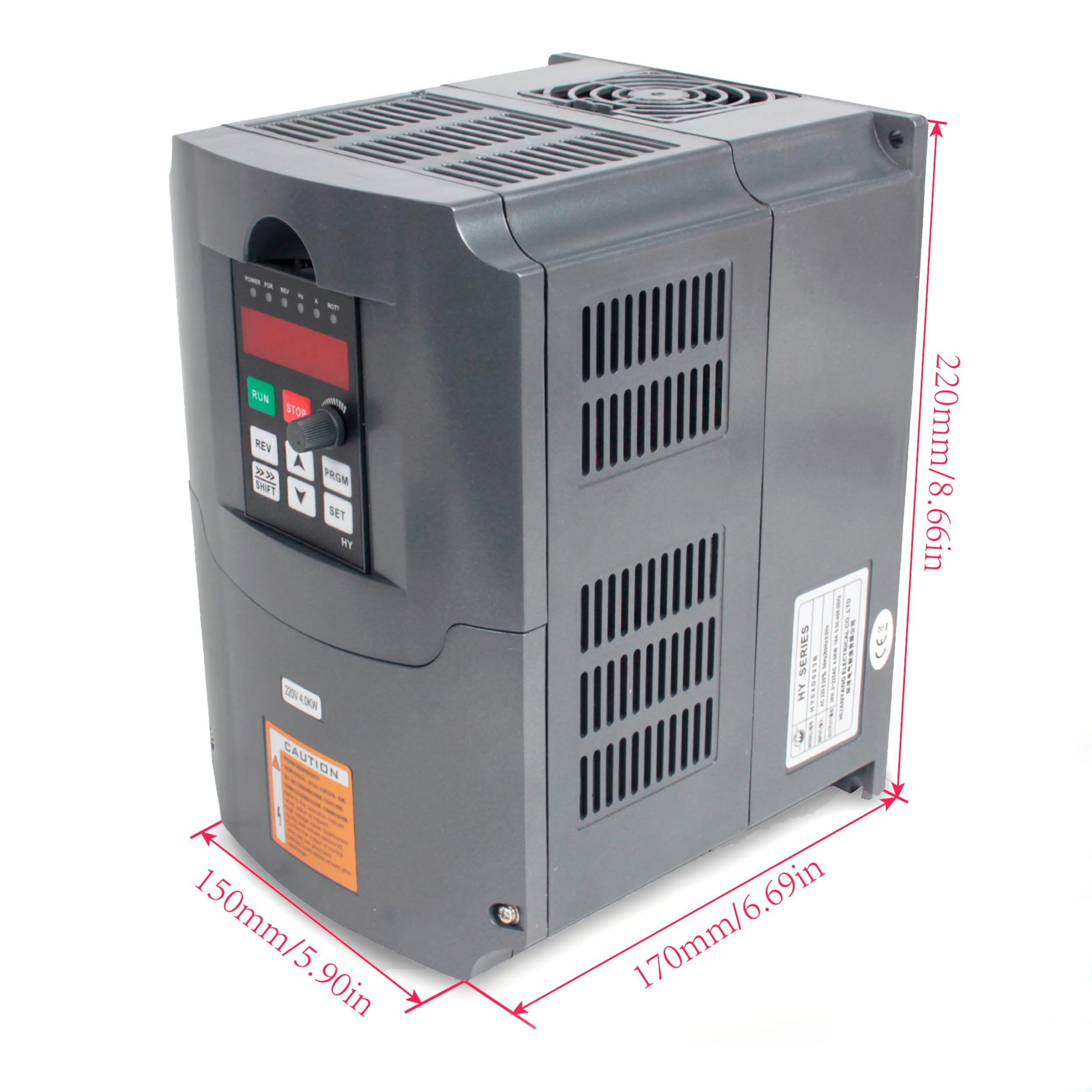 RATTMMOTOR Convertitore di frequenza da 4 kW, 220 V, inverter di automazione VFD, ingresso 1/3 fasi su uscita 3 fasi con cavo di prolunga da 2 m, per controllo della velocità del motore a mandrino