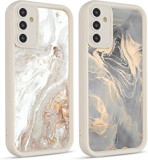 Coiwxmoi 2 Stück Handyhülle für Samsung Galaxy A26 5G Hülle, Aesthetic Marmor Muster Design Mädchen Frauen Schutzhülle, Silikon Cover Erhöhte Displayränder Y2K Case für Samsung A26 5G 6,64", Schwarz