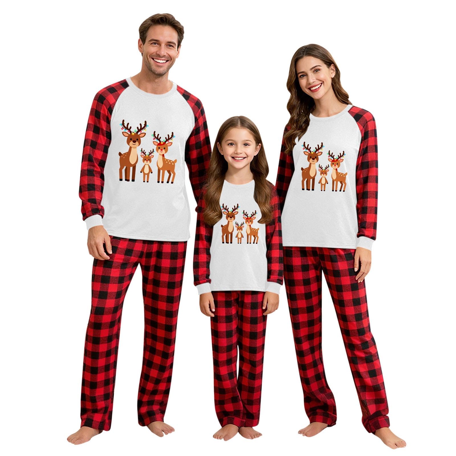 Ensemble pyjama de Noël sapin à carreaux rouges, le cadeau idéal à offrir