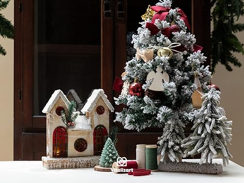 Miniatura 38 de Vitalizart Cinta de terciopelo verde polvoriento azul 3/8 pulgadas x 15 yardas, 3 rollos x 5 yardas para decoración de coronas de Navidad, adornos