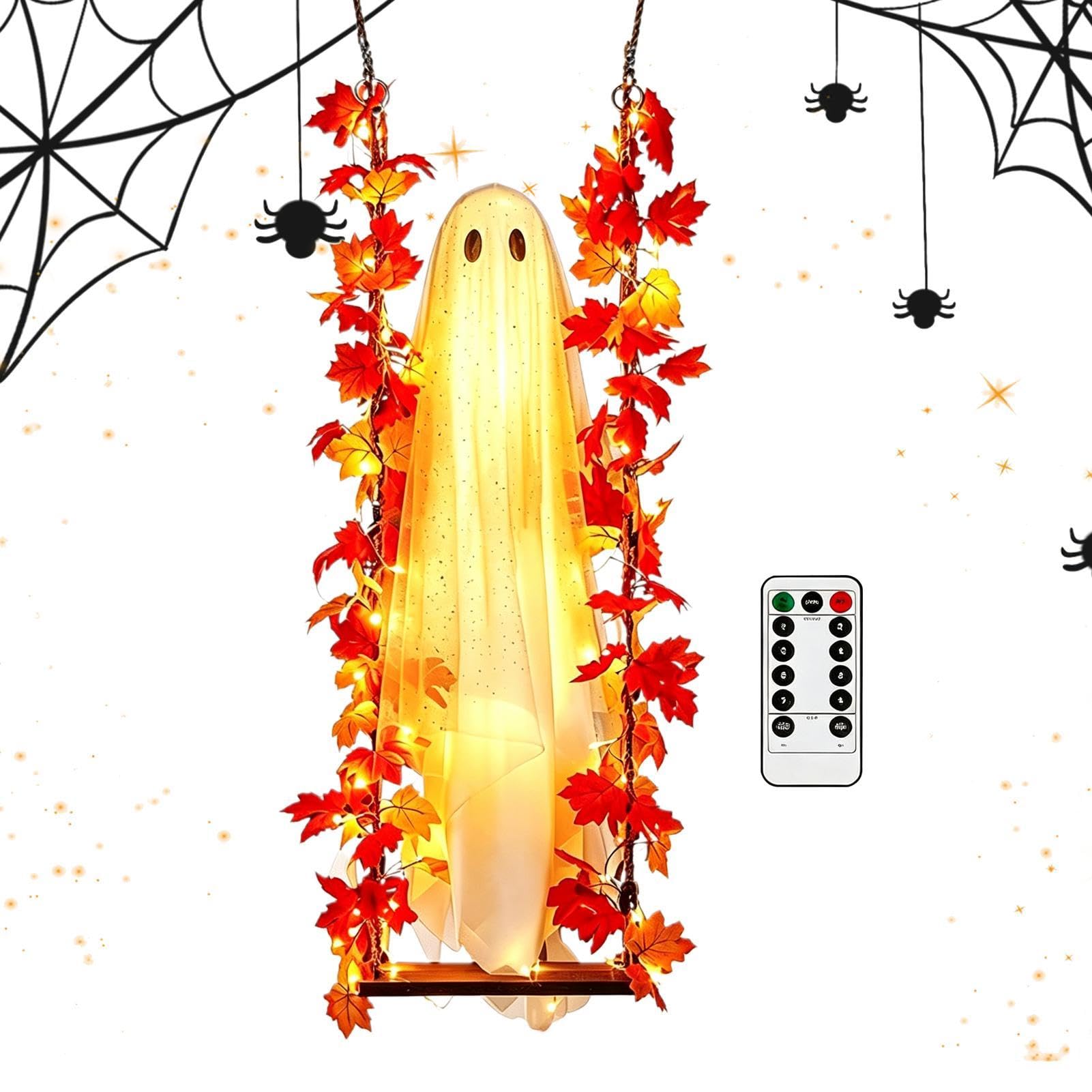 Dekoracja na Halloween, 1,20 m, straszna, świecąca figurka dekoracyjna na imprezę | Halloween duch dekoracja do wnętrz, na zewnątrz, na podwórko, do ogrodu, na taras, do domu, na balkon