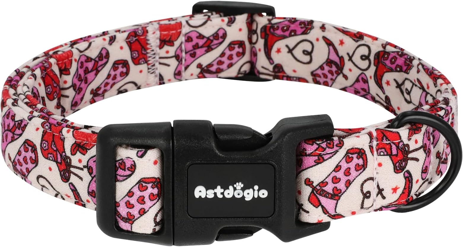 Dog Collar for Medium Dogs, Adjustable Cotton Dog Collars Featuring Cowboy Hat and Boots Pattern, Medium Dog Collar for Girl Boy Dogs, Puppy Dog Collars Ideal for Gifts, Pet Accessory