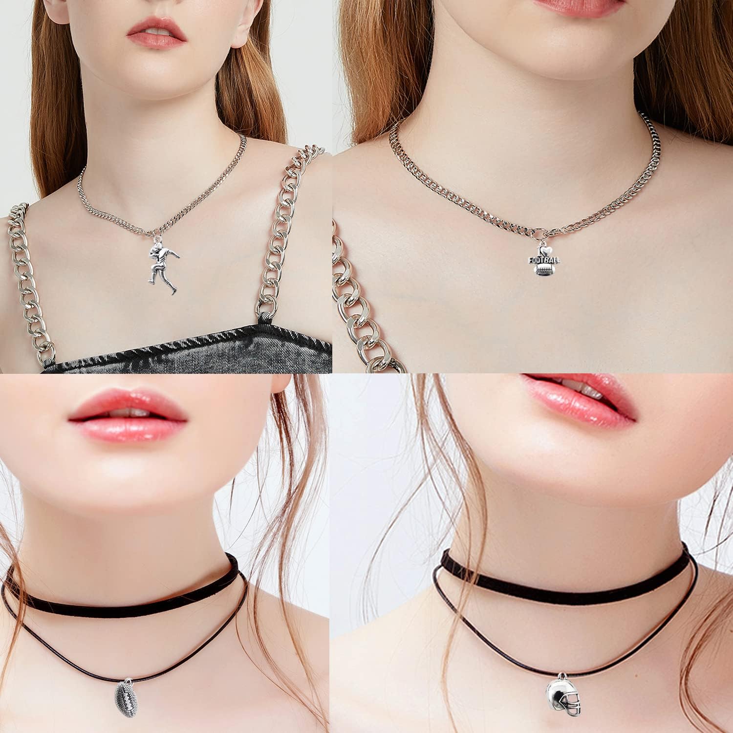 Honbay 80PCS Alloy Ball Sports Charms Football Pendant Rugby Player Helmet Charms Collection for DIY Earring Necklace Bracelet Jewelry Crafting Making (4 Style) - Image 6