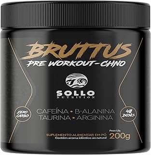 Bruttus - Pré Workout 200g (Cafeína, Beta alanina, Taurina e Arginina) 0g Carbo (Laranja)