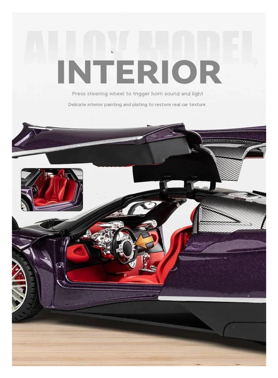 1:18 per Pagani per Huayra per il modello di auto da corsa in lega Dinastia | Il modello di auto pressofusa non include le batterie(White)