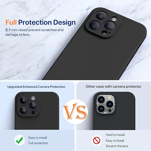Miniatura 7 de Miracase - Funda diseñada para iPhone 14 Pro Max, de silicona líquida a prueba de golpes, con protector de pantalla y forro de microfibra, protege