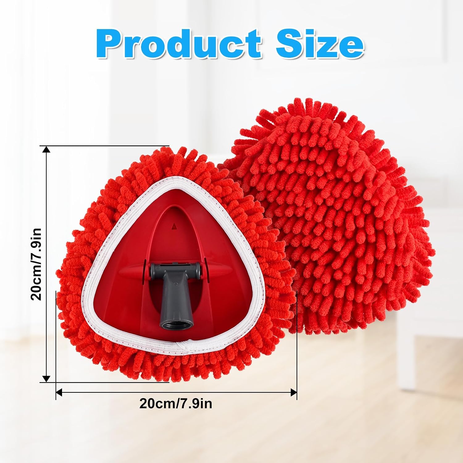 Mop Replace Head for O Cedar, Spin Mop Heads Replacements for Ocedar Easywring 1 Tank Spin Mop, Chenille Duster for Ocedar Mop Include 3 Pack Red Microfiber Chenille Mop Pad for Ocedar Spin Mop