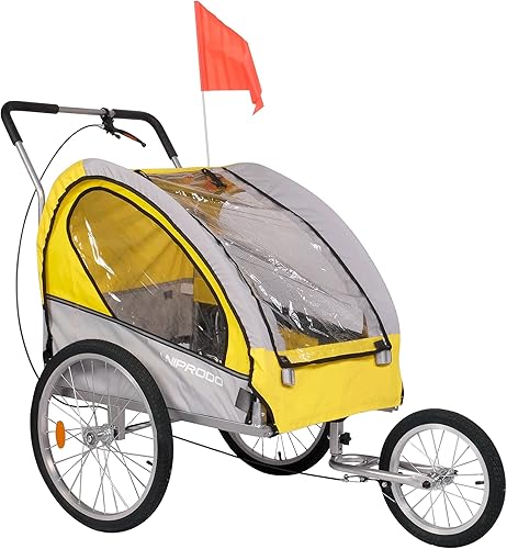 Carrito de remolque de bicicleta para perros, 2 en 1, para mascotas, para viajes, con reflectores, freno de estacionamiento, acoplador universal de