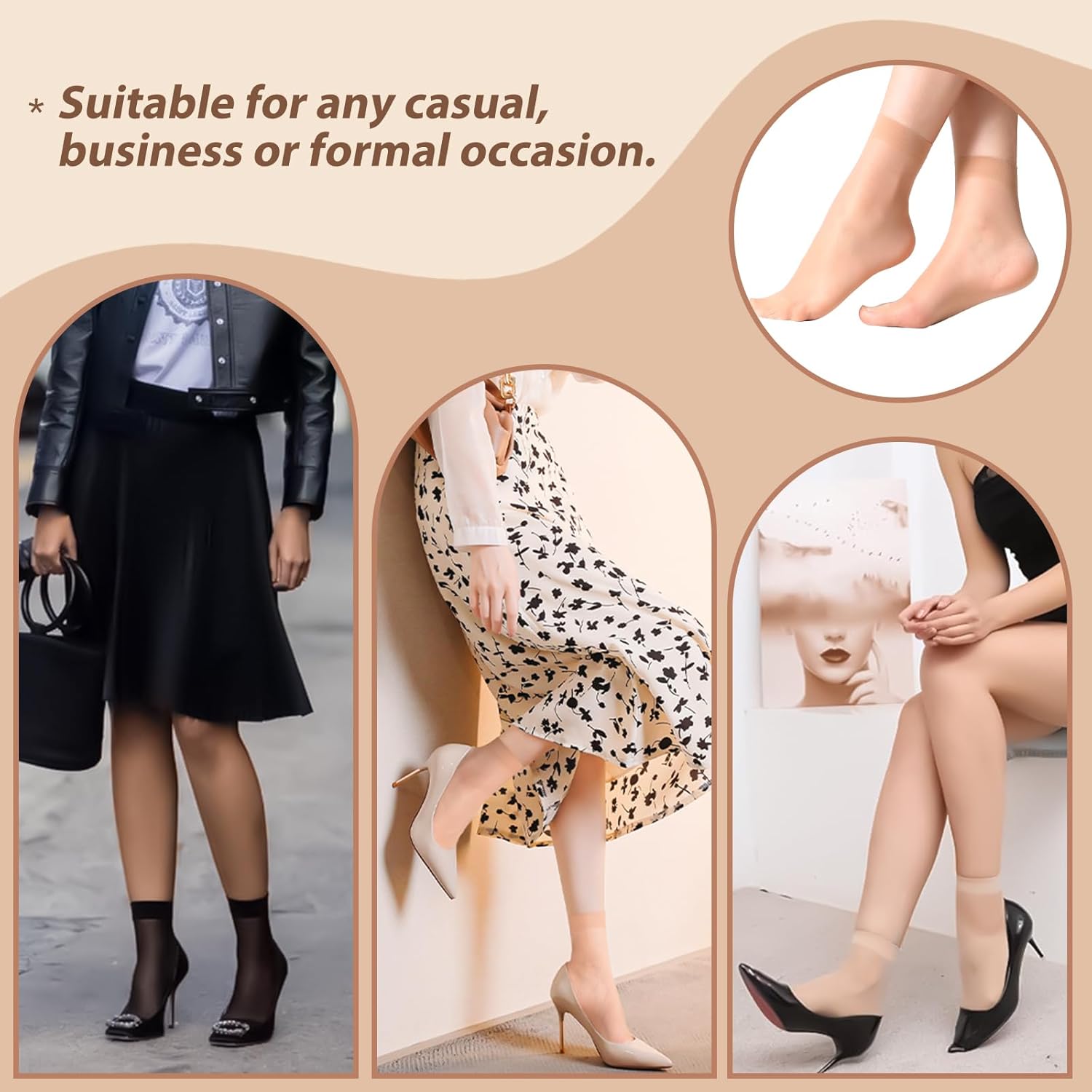 MANZI 12 Pairs Women's Ankle High Sheer Socks - Image 6