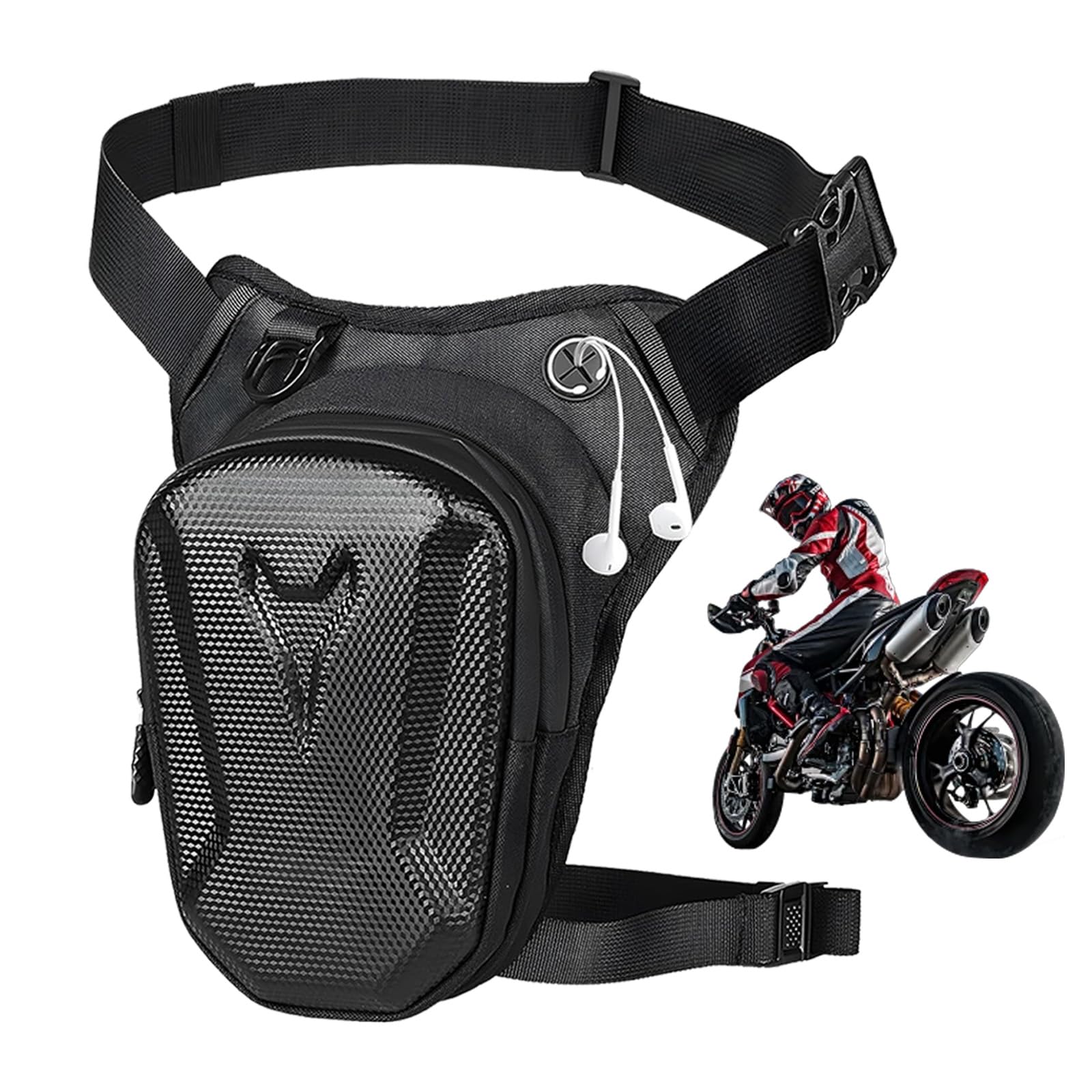 Marsupio Gamba Moto, Borsa Cosciale Espandibile, EVA Impermeabile Borsa da Gamba, Borsello Sportivo Per Attività all'aria Aperta Viaggi Escursioni Cyling Tactical Outdoor