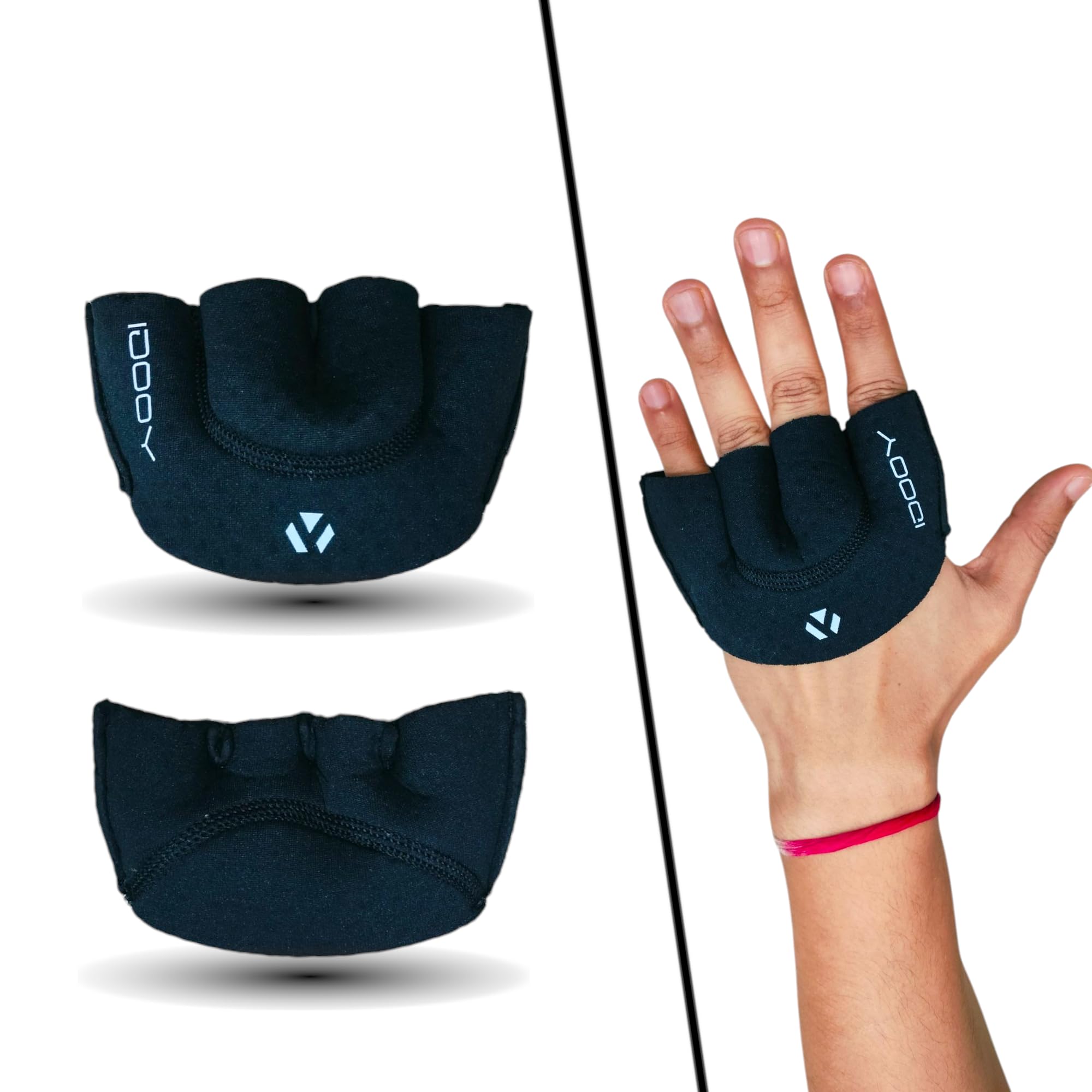 YOOGI Cricket Half Finger Fielding Gloves, Lightweight Training Gloves with Neoprene Padding, Adult Size