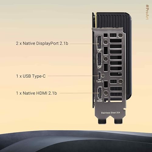 ASUS ProArt NVIDIA GeForce RTX 5070 Ti OC Edition, 16GB GDDR7, 256 Bit, PCIe 5.0, 2.5 Slot, 1 HDMI 2.1, 3 DisplayPort 2.1, USB-C, GPU Tweak III, Black, PROART-RTX5070TI-O16G - 7
