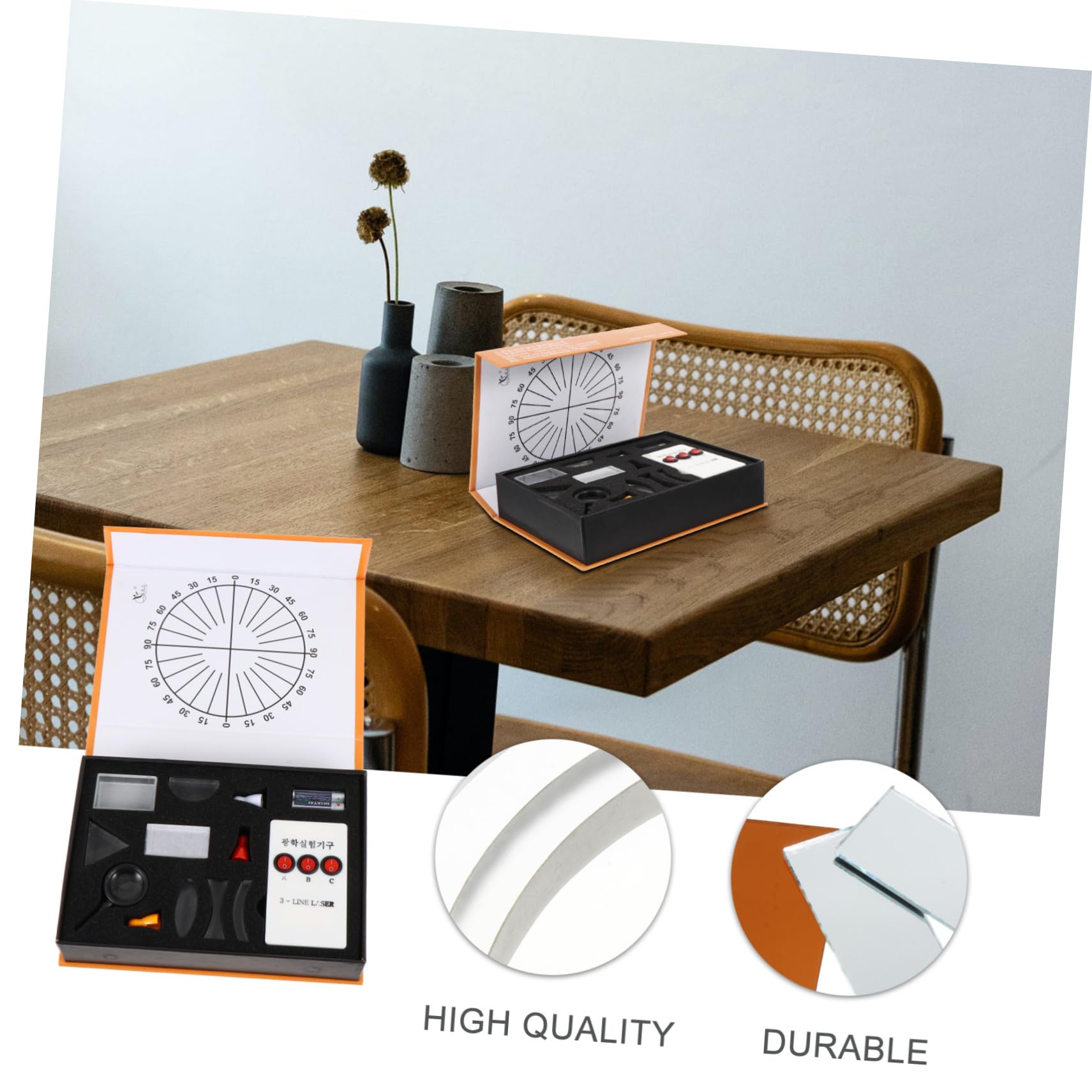 Gatuida Kit Optique Physique 17 Pièces Prismes, Lentilles Convexes et Concaves pour Laboratoire D’optique, Outil Pédagogique pour Enseignement des Sciences et Couleur Aléatoire