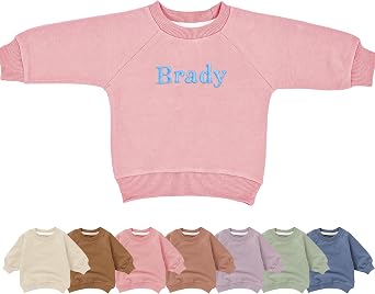 Custom Baby Knit Sweatshirt with Name Cozy Crewneck for Infants & Toddlers, Perfect for Outdoor Adventures