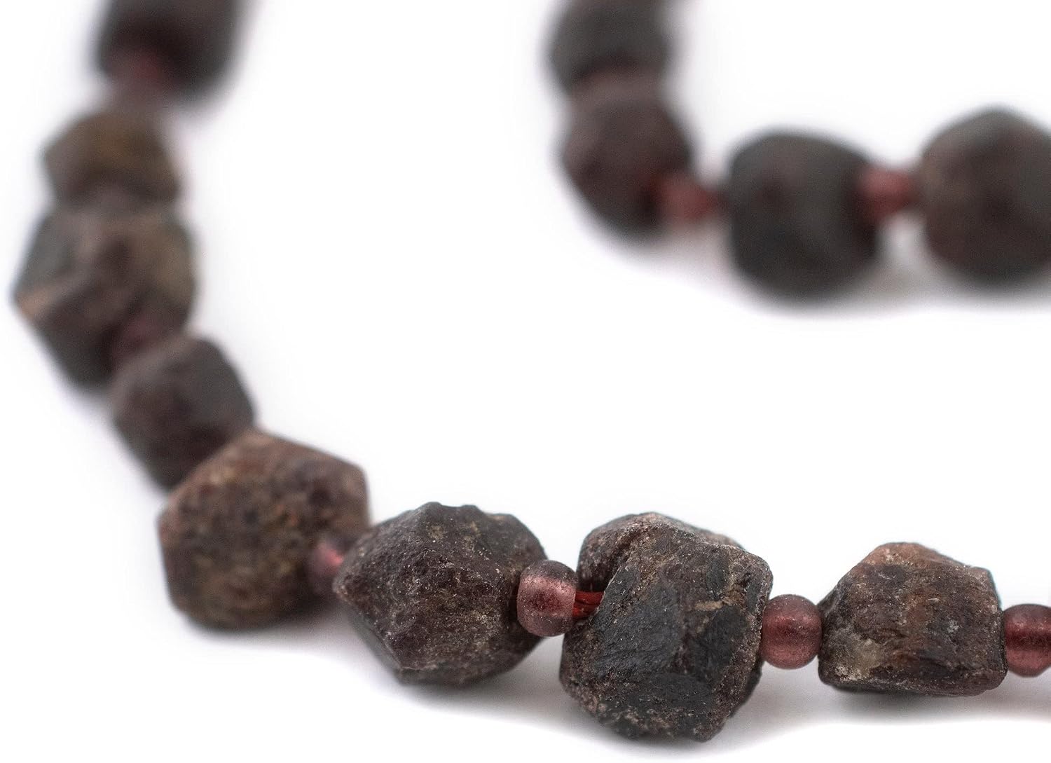 The Bead Chest Garnet Stone Chunk Beads 11mm Afghanistan Purple Unusual Gemstone 15 Inch Strand