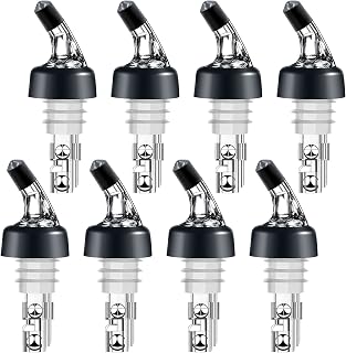 Supwinnet Measured Liquor Pourers 8 Packs 1oz/30ml Automatic Bottle Spouts for Spirits Clear Quick Shot Measure Pourer Drinks Wine Cocktail Alcohol Dispenser Restaurant Kitchen Barware Gift