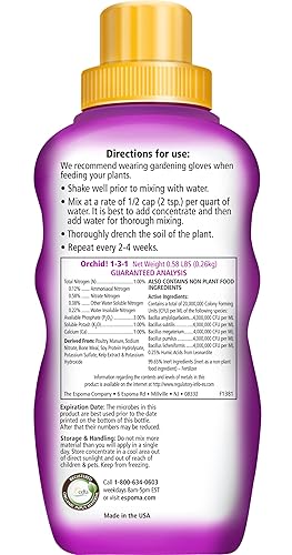 Vista 2 de Espoma Organic Orchid! 8-Ounce Concentrated Plant Food – Plant Fertilizer and Bloom Booster for All Orchids and Bromeliads. Ideal for Phalaenopsis