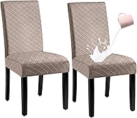 Vista 13 de Juego de 6 fundas impermeables para sillas de comedor extragrandes (caqui, juego de 6 XL))