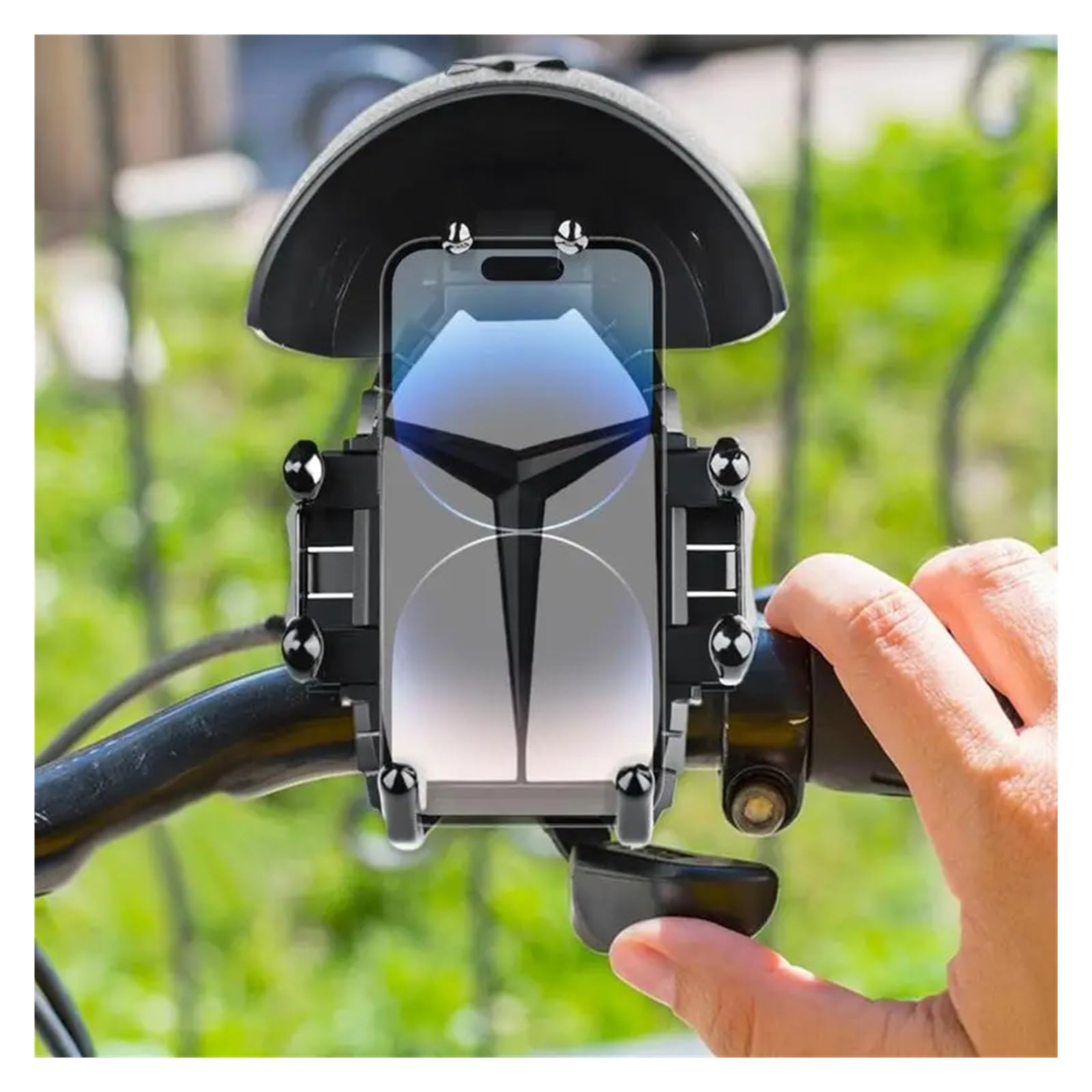 Support Téléphone Portable Télescopique 15W Support Chargement sans Fil Téléphone Portable Support Navigation Rotatif À 360 Degrés Résistant Aux Chocs Support Téléphone Moto avec(Handlebar)