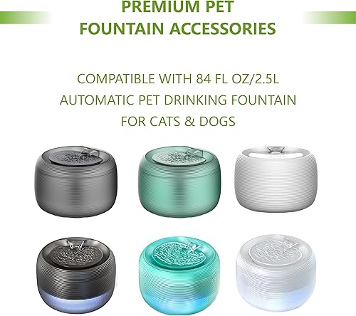Miniatura 2 de Filtros de repuesto para fuente para gatos compatibles con filtros de fuente de bebida para mascotas de 84 oz2.5 L para gatos y perros dentro de la