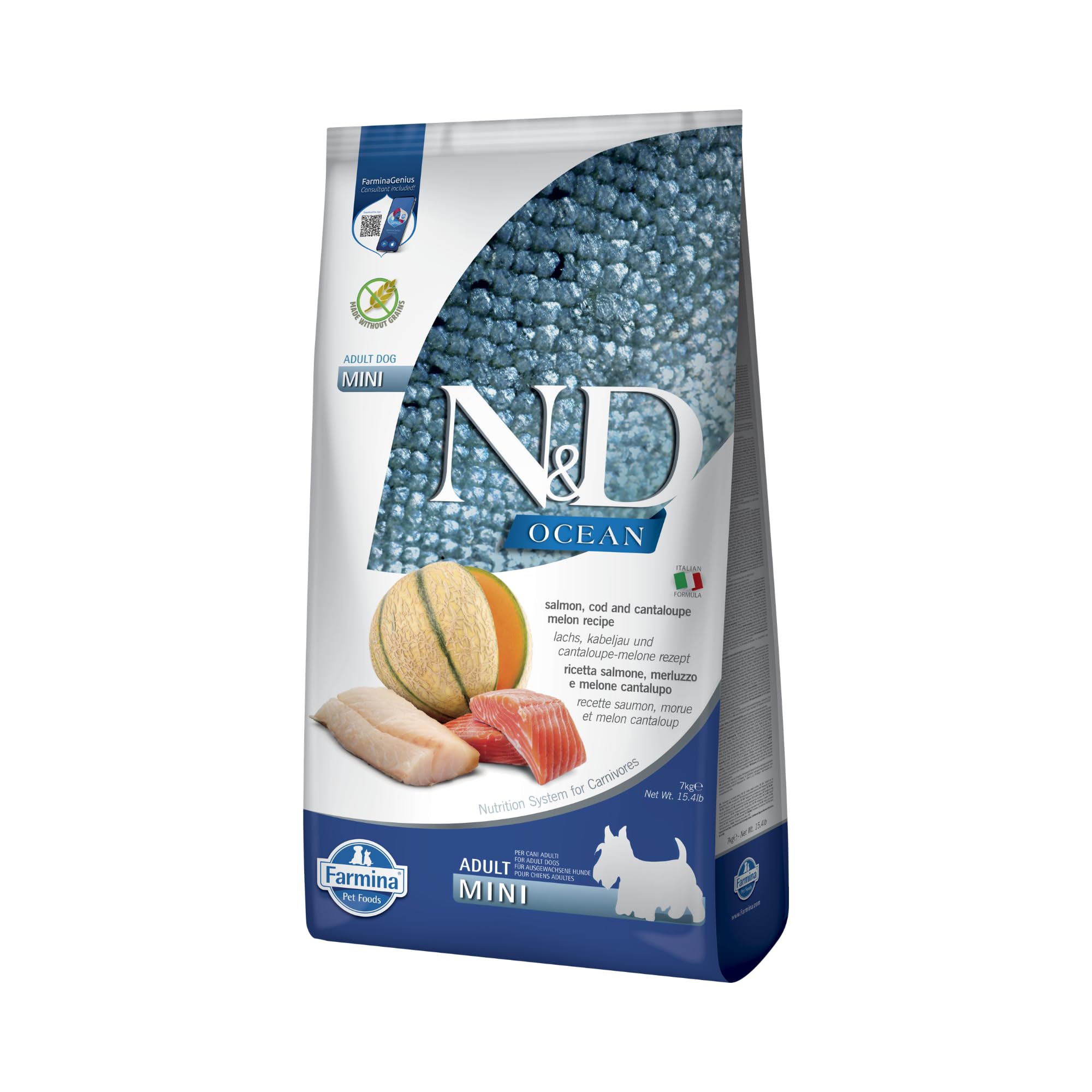 N&D Ocean Salmon, Cod & Cantalupe Melon Adult Mini 7.00 kg