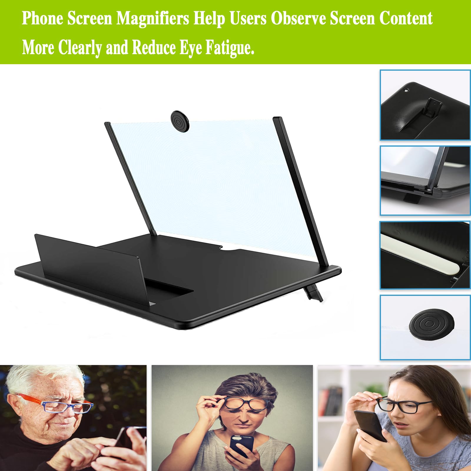 14Pouces Loupe d'écran de Smartphone,agrandisseur ecran Telephone Haute Définition est Compatible avec Tous Les Smartphone,Loupe d'écran de Téléphone Wanmutrun.