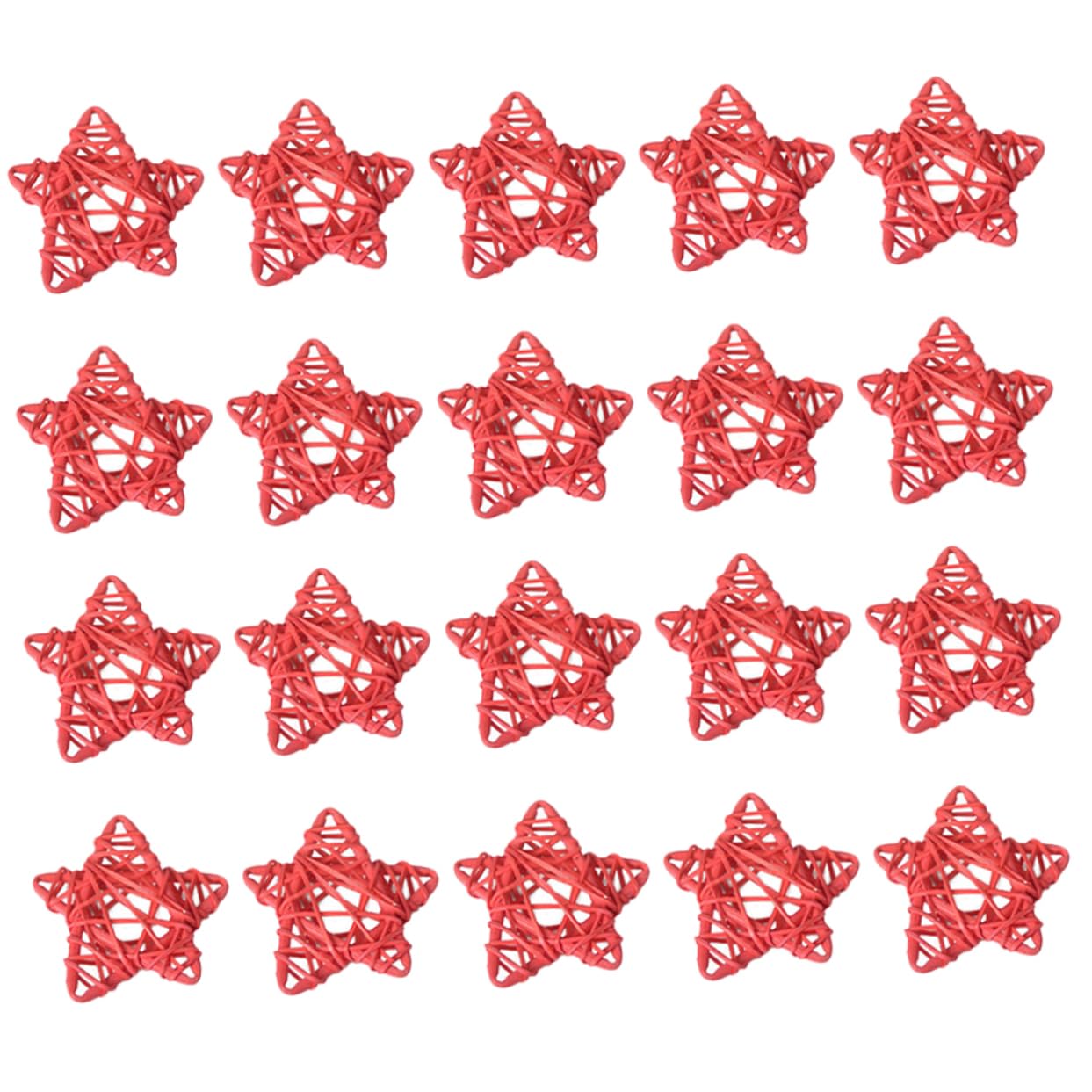 Étoiles en rotin rouge foncé de 6cm pour centre de table de Noël et fête