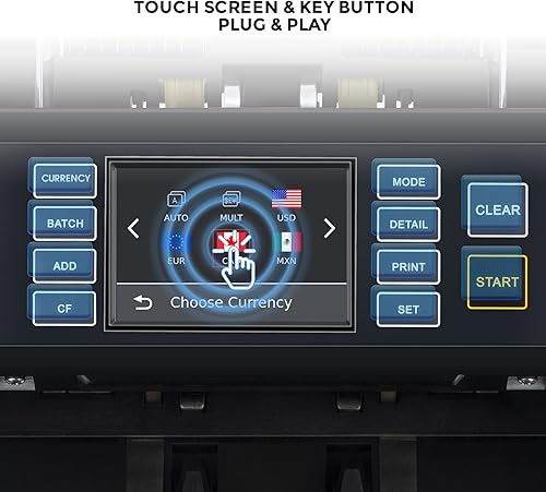 Miniatura 4 de NUCOUN Máquina mezclada del contador del dinero de la denominación VC-7 e impresora térmica del recibo de 190.3 ft m