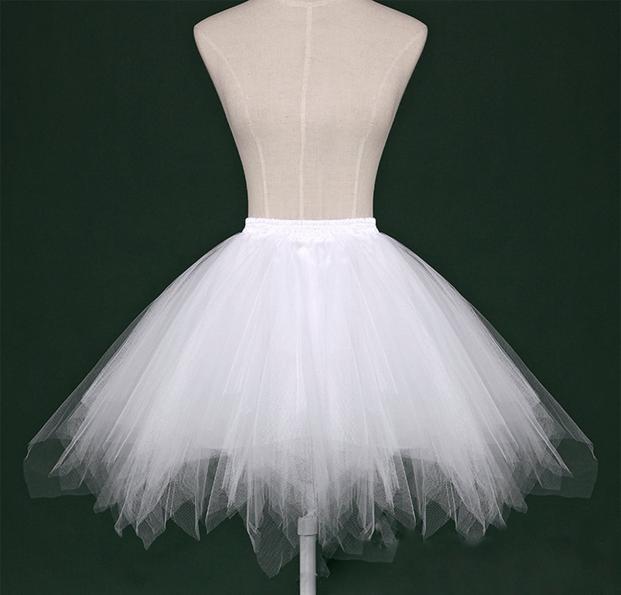Dressever Damen 50er Rockabilly Petticoat Retro Tüllrock Weiß XXL