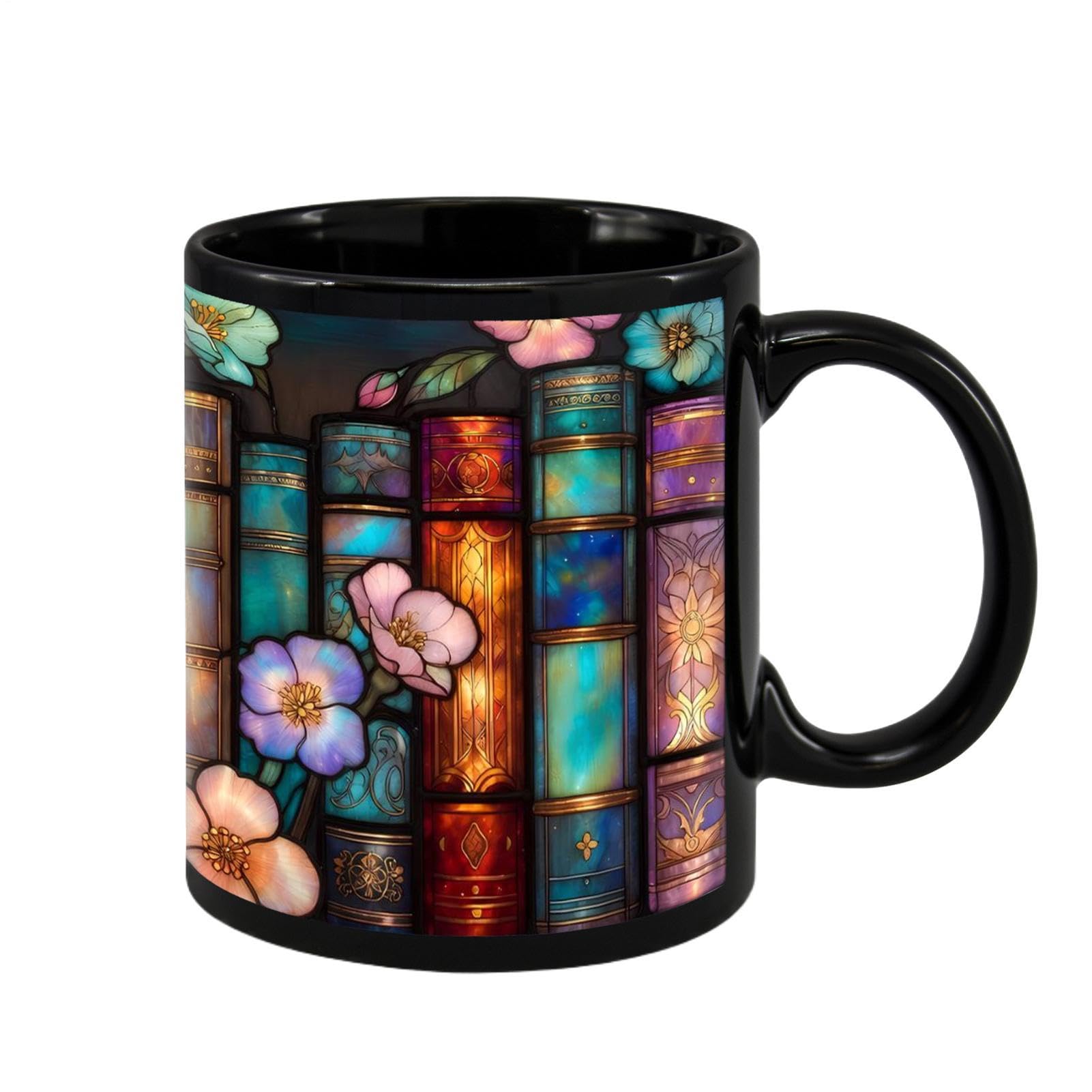 Taza estantería de libros en cerámica con asa el regalo creativo para escritores y lectores