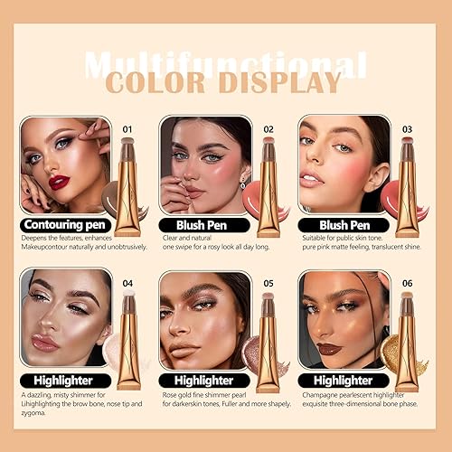 Miniatura 7 de DAGEDA Contour Beauty - Varita de belleza líquida corrector facial líquido acabado cremoso mate contorno líquido con aplicador de cojín suave