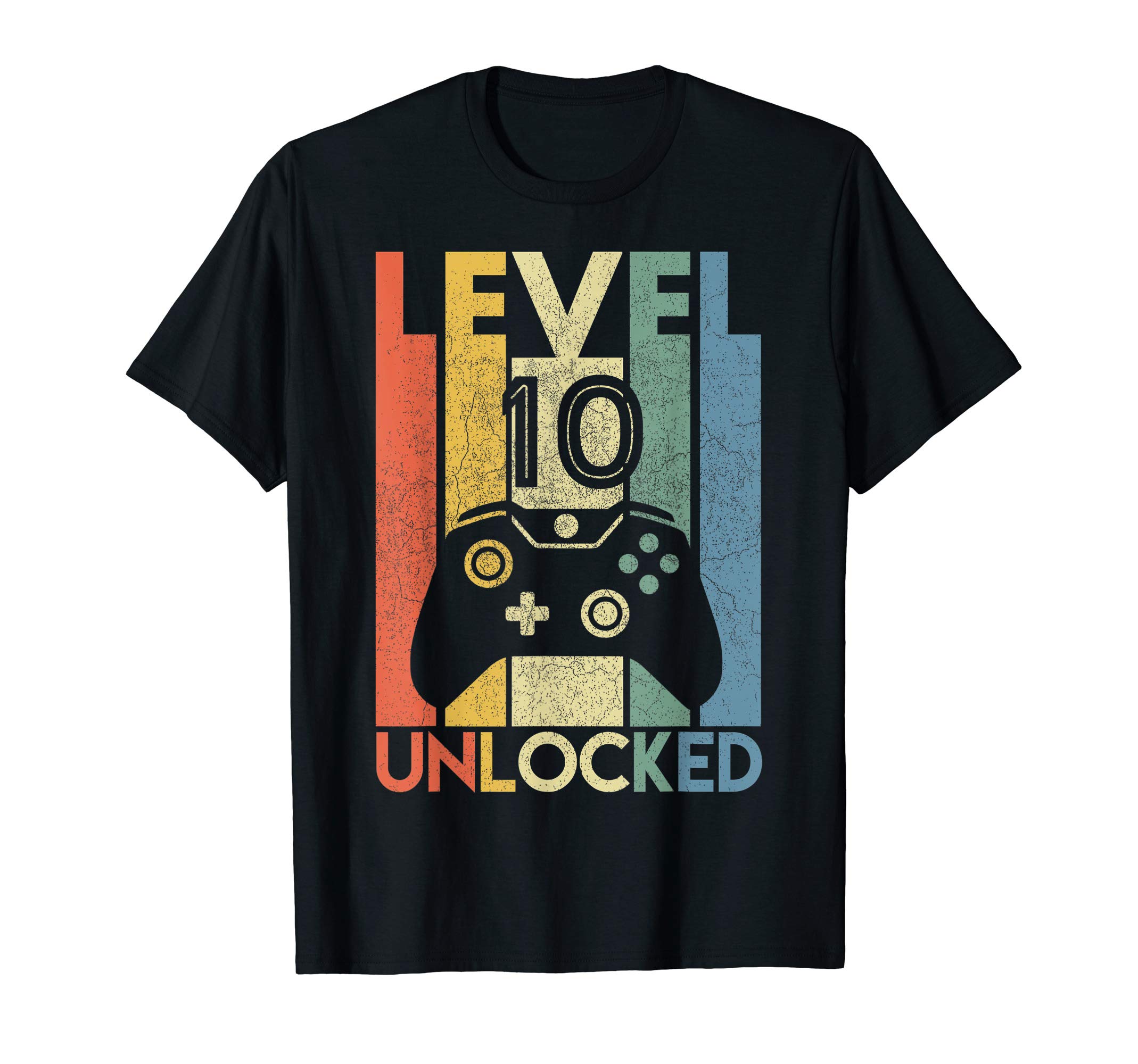 Level 10 Unlocked Shirt Funny Video Gamer 10th Birthday Gift T-ShirtOEKO-TEX STANDARD 100
