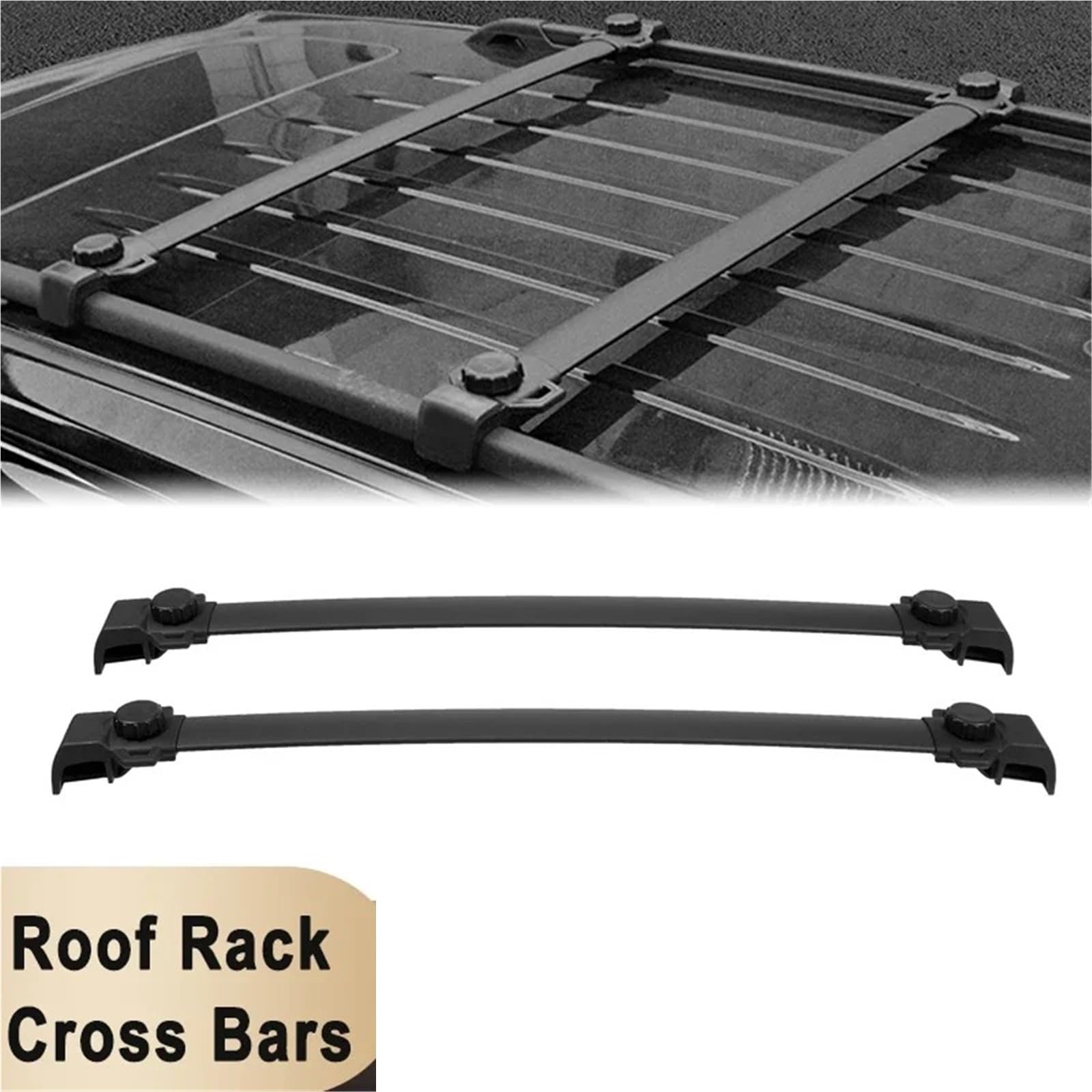 Barres Toit Portaequipajes Barras Cruzadas Techo De Aluminio para Coche Canoa Kayak Soporte Carga 68KG para Jeep para Renegade 2015-2023 Portaequipajes Coche