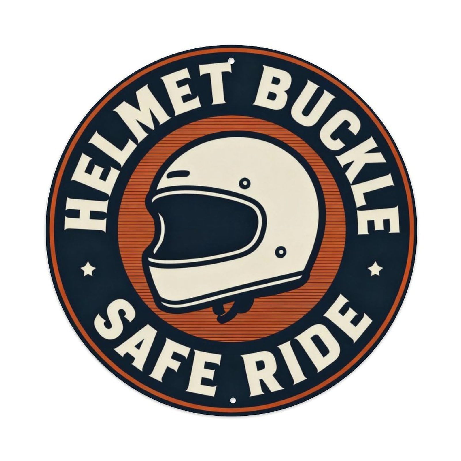 Helmet Buckle Safe Ride Metal Tin Sign Plaque