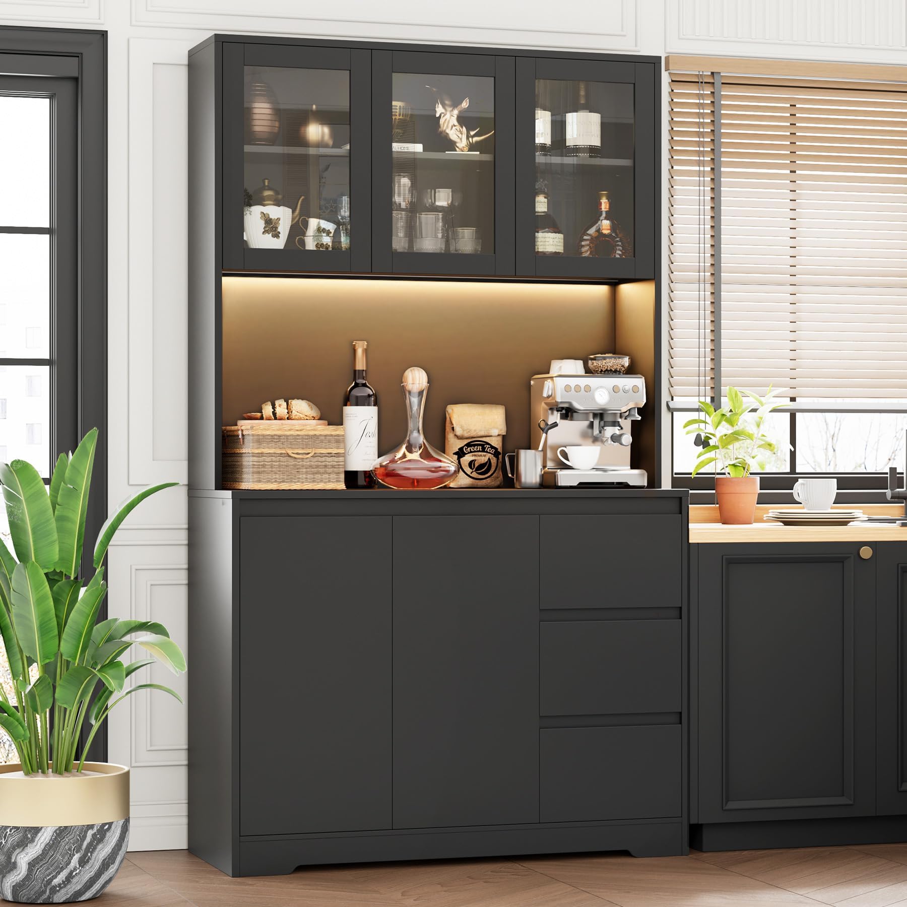 Black Kitchen Storage Cabinet