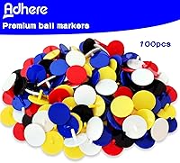 Vista 6 de Adhere Marcadores de pelota de golf, 50 unidades, 100 unidades, marcador de bola de posición de plástico, tamaño cuarto, 0.94 pulgadas, marcador
