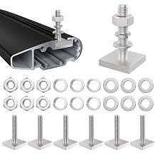 6 Pack T Slot Bolts for Roof Rack Cross Bars | M6x30mm Stainless Steel Square Track Adapters | 4mm Thick | Easy-Fit