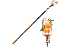 High-Reach Telescoping Fruit Picker Pole with Basket for Apple Picking
