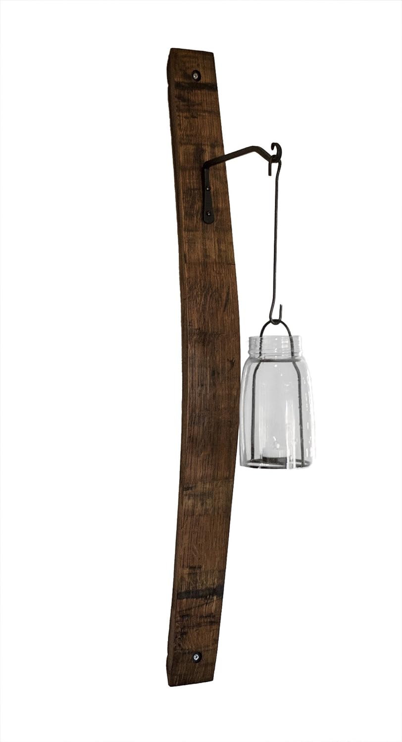 O'Floinn Decor Wine Barrel Stave Sconce Hook (Red Oak)