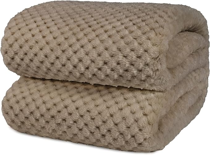 Style Spot Popcorn Throws Cuddly Cosy Soft Warm Fleece Blanket For