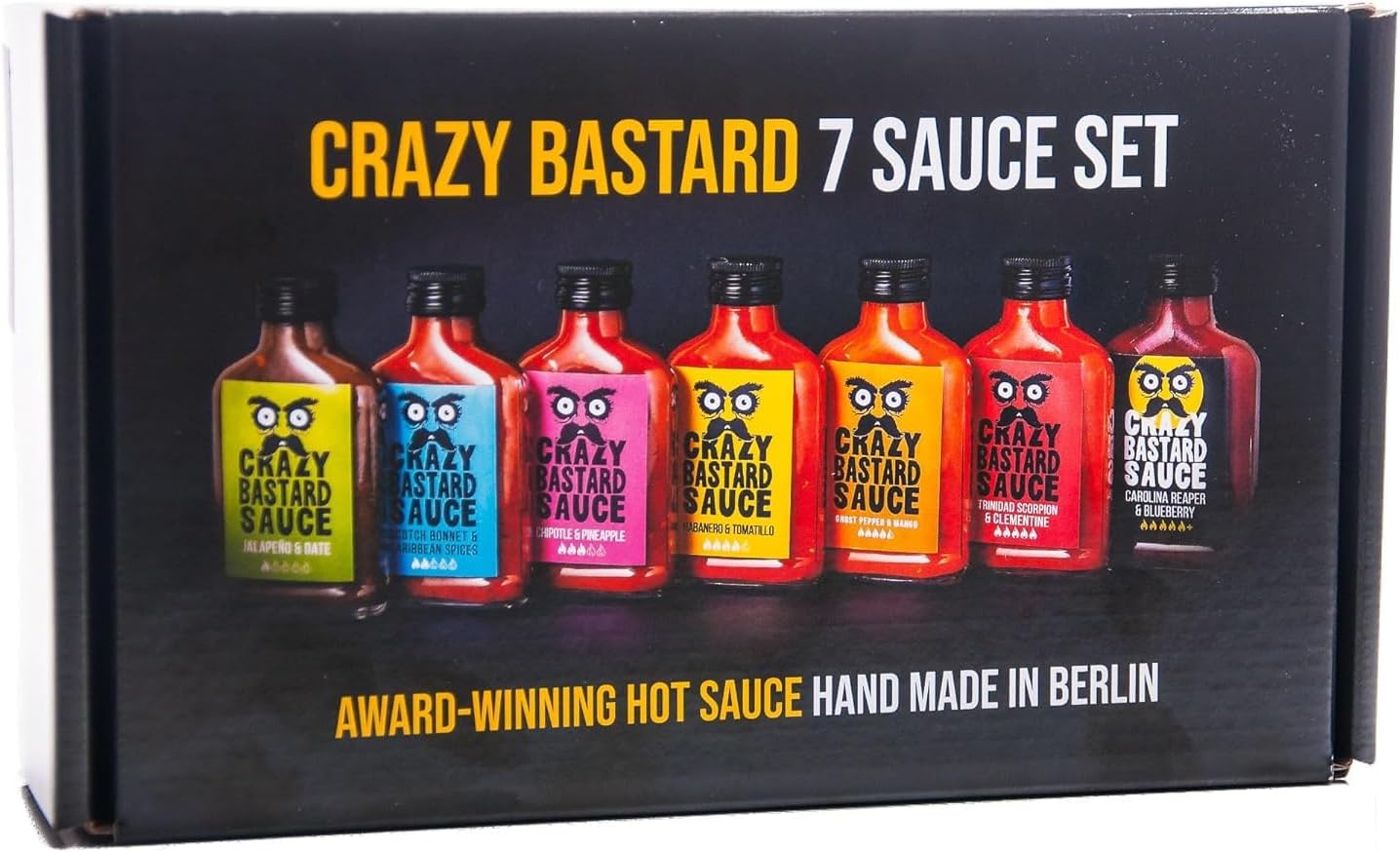 Sauce - 7 Pack of All Signature sauces from Jalapeño to Carolina Reaper (7 x 100mL)