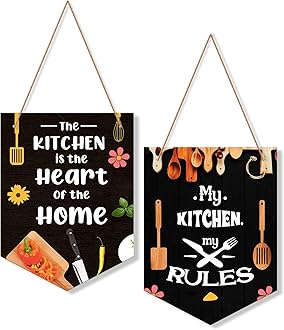 ArtvibesMy Kitchen Wood Wall Hanging Decoration Items for Home | Gifts | Quotes items | Wall Decorativefor Kitchen | Artworks Designer Hangers | Modern Decor Items (WH_7101N)