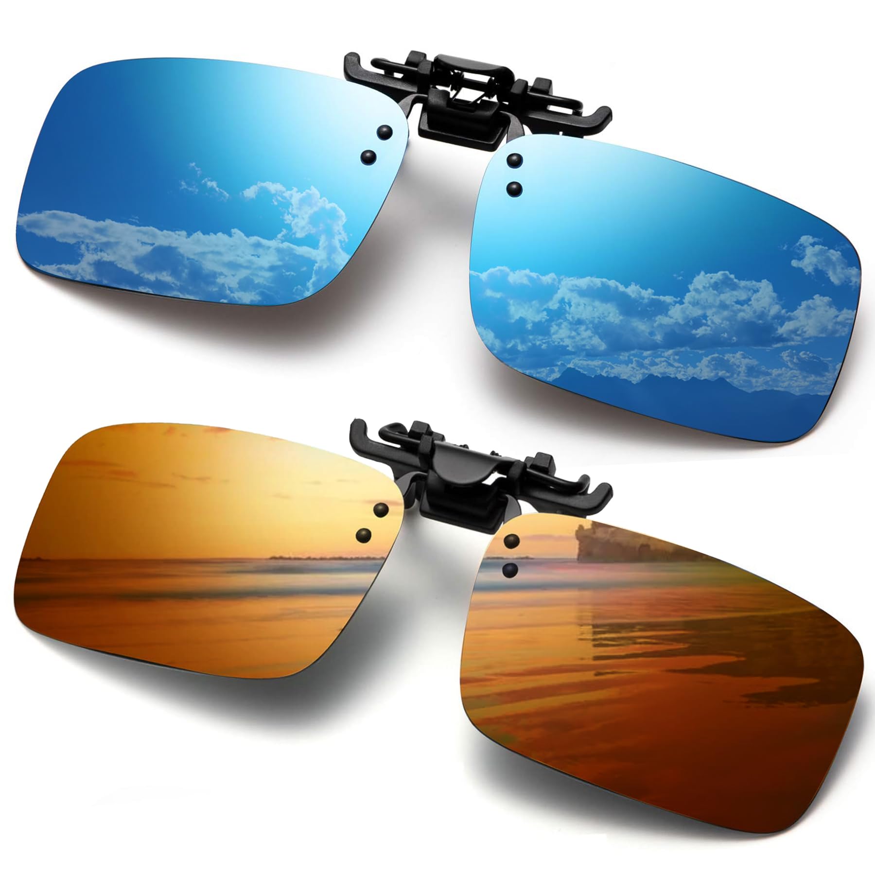 Polarized Clip-on Sunglasses Anti-Glare Driving Glasses for Prescription Glasses